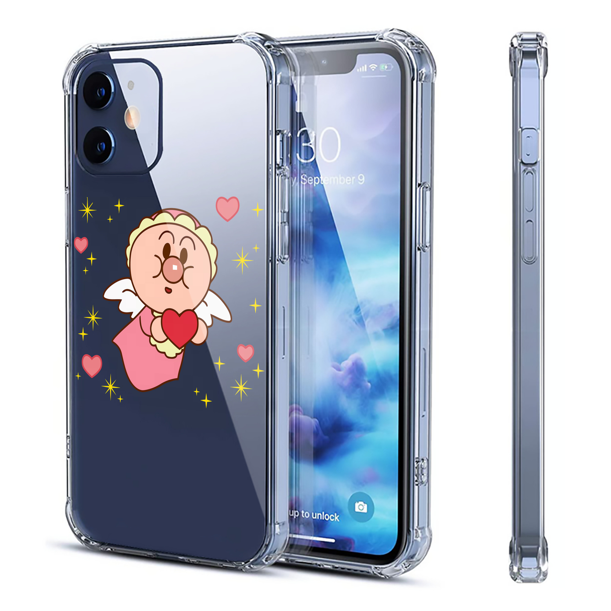 （画像用） アンパンマン Anpanman 【iPhone 12シリーズ対応】透明スマホケース（クリアソフトケース）